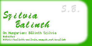 szilvia balinth business card
