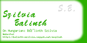 szilvia balinth business card